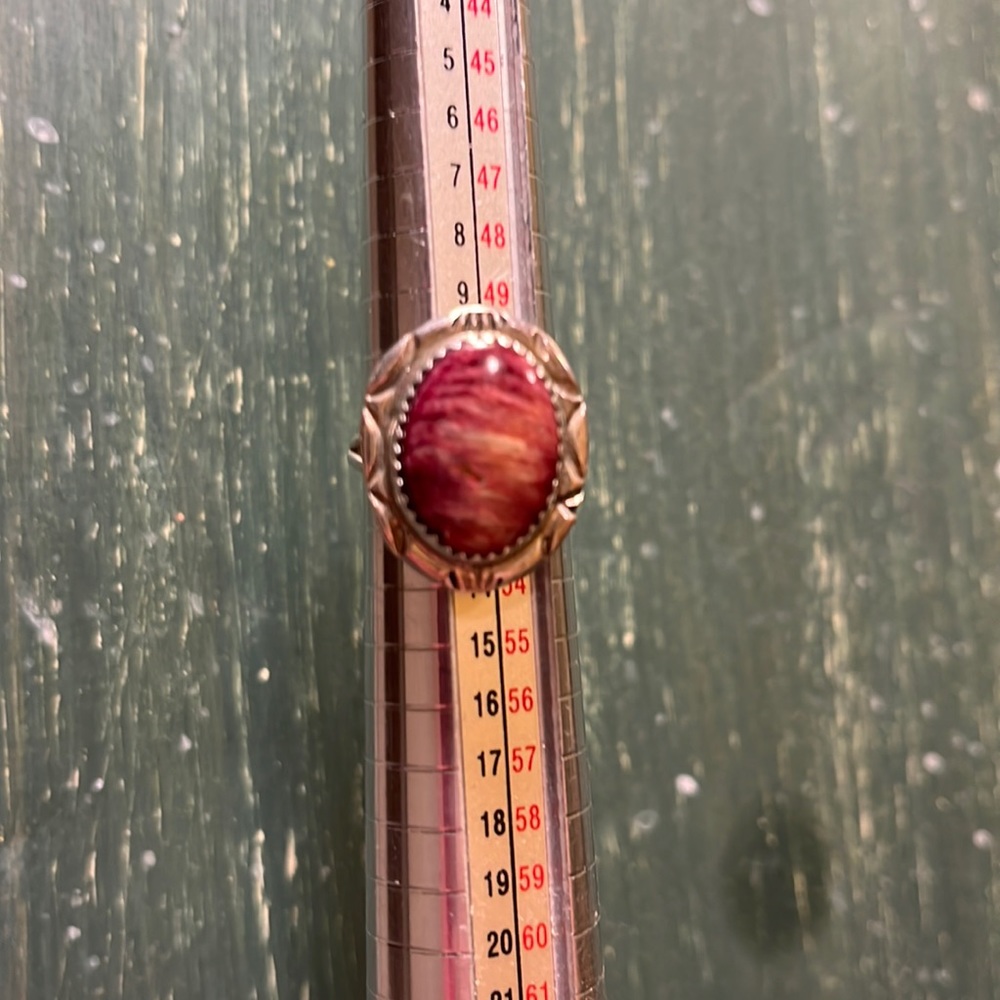 Rhodochrosite Sterling Navajo Artist Ring